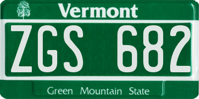 VT license plate ZGS682