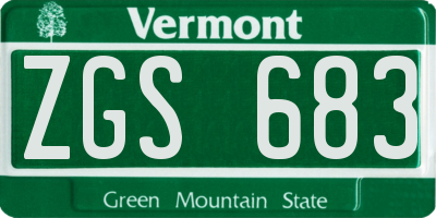 VT license plate ZGS683