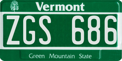 VT license plate ZGS686