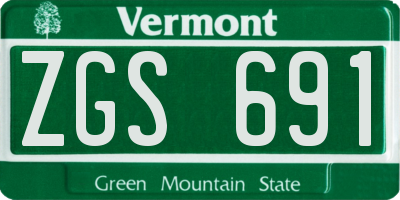VT license plate ZGS691