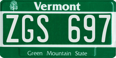 VT license plate ZGS697