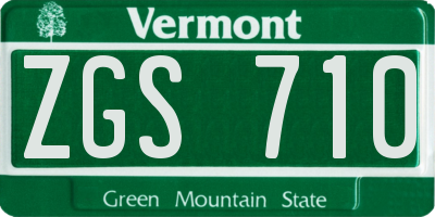 VT license plate ZGS710