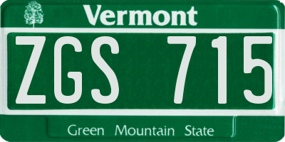 VT license plate ZGS715