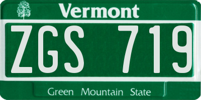 VT license plate ZGS719