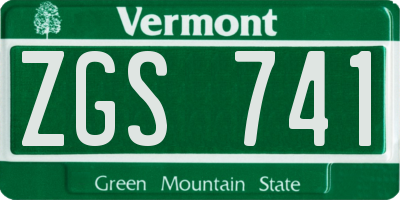 VT license plate ZGS741