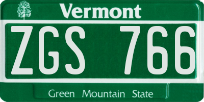 VT license plate ZGS766