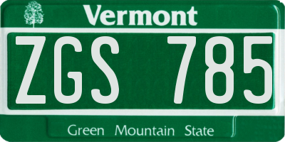 VT license plate ZGS785