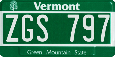 VT license plate ZGS797