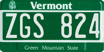 VT license plate ZGS824