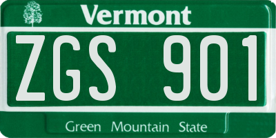 VT license plate ZGS901