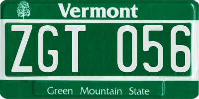 VT license plate ZGT056
