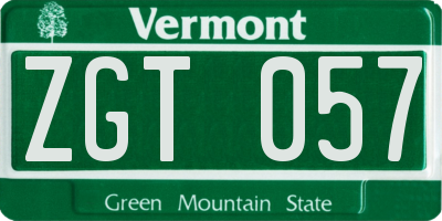 VT license plate ZGT057