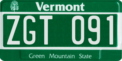 VT license plate ZGT091