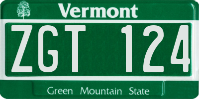 VT license plate ZGT124
