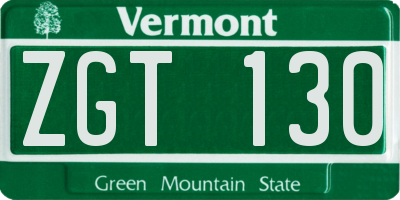 VT license plate ZGT130