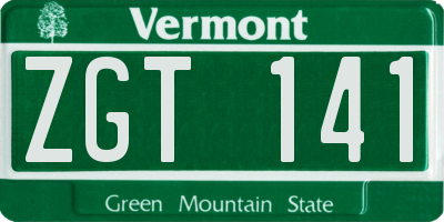 VT license plate ZGT141