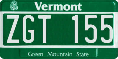 VT license plate ZGT155