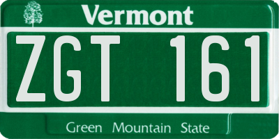 VT license plate ZGT161