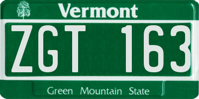 VT license plate ZGT163