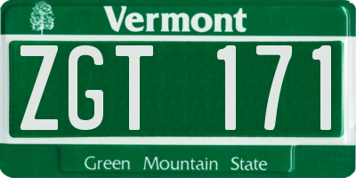 VT license plate ZGT171