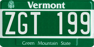 VT license plate ZGT199