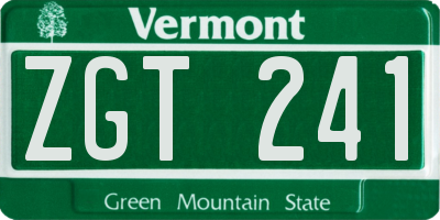 VT license plate ZGT241