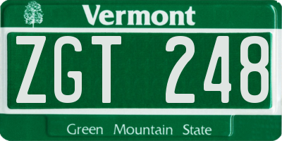 VT license plate ZGT248