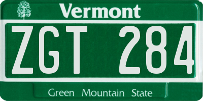 VT license plate ZGT284