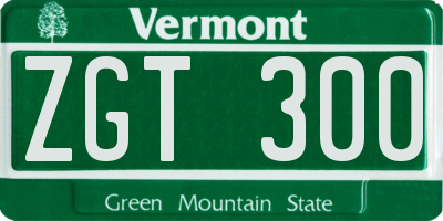 VT license plate ZGT300