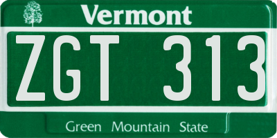 VT license plate ZGT313