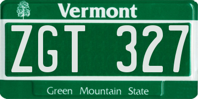 VT license plate ZGT327
