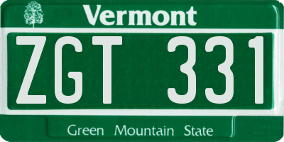 VT license plate ZGT331