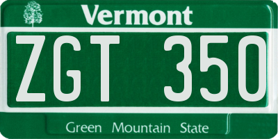 VT license plate ZGT350