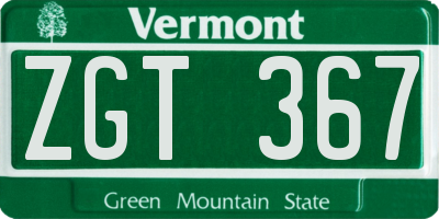 VT license plate ZGT367