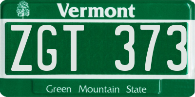 VT license plate ZGT373