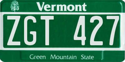 VT license plate ZGT427