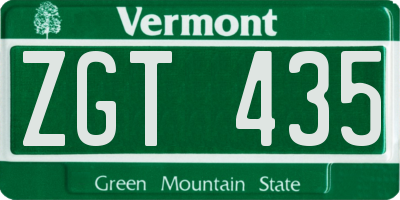 VT license plate ZGT435