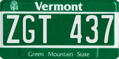 VT license plate ZGT437