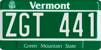 VT license plate ZGT441