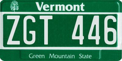 VT license plate ZGT446