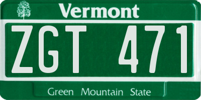 VT license plate ZGT471