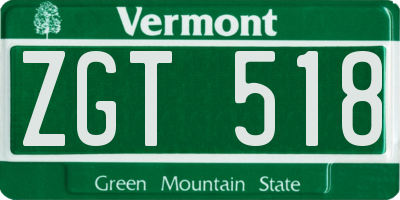 VT license plate ZGT518