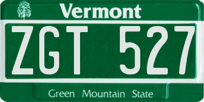 VT license plate ZGT527