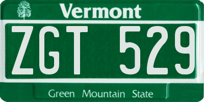 VT license plate ZGT529