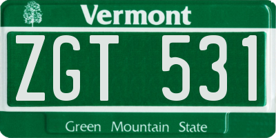 VT license plate ZGT531
