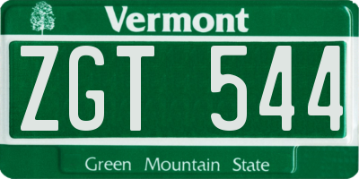 VT license plate ZGT544