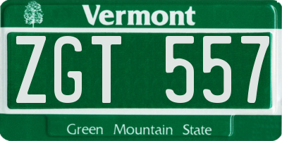 VT license plate ZGT557