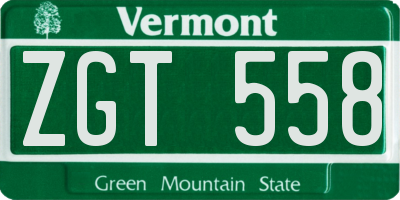 VT license plate ZGT558