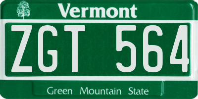 VT license plate ZGT564
