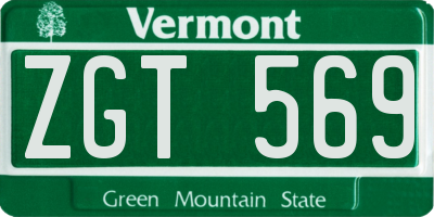VT license plate ZGT569